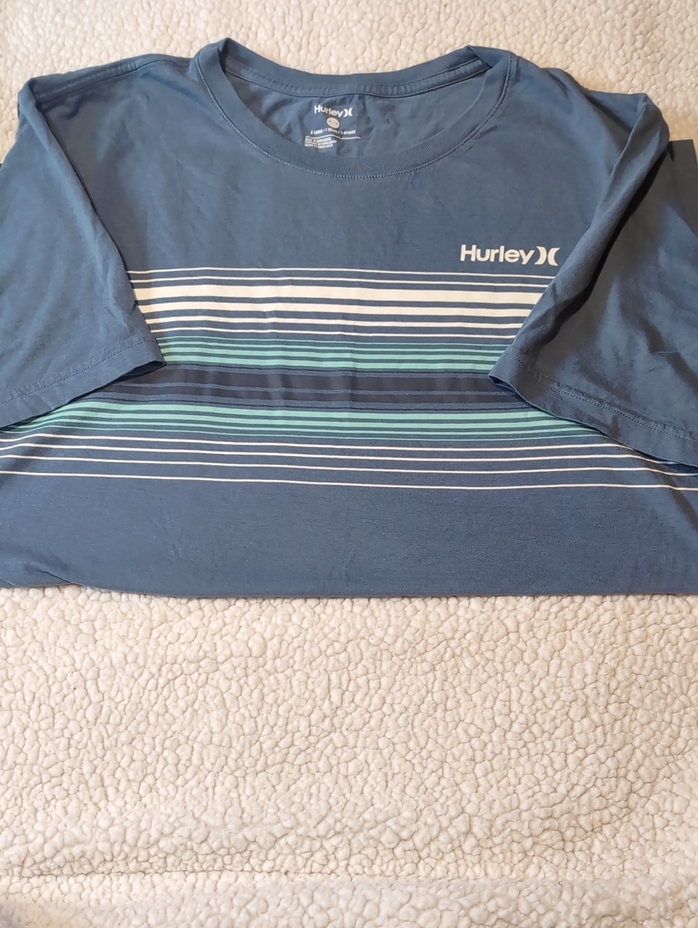Hurley Blue Striped Short-Sleeve Mens T